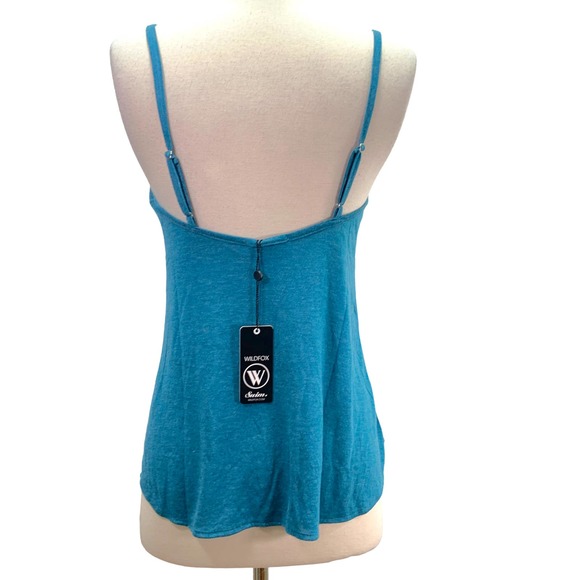 Wildfox Nobody Owns The Beach Teal Blue Paradise Cami Tank Swim Cover Top Small - Picture 4 of 13